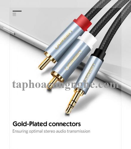 Ugreen 40844 3M màu Đen Cáp âm thanh 2 đầu Bông sen sang 3.5mm Dương đầu bọc nhôm mạ vàng AV135 30040844